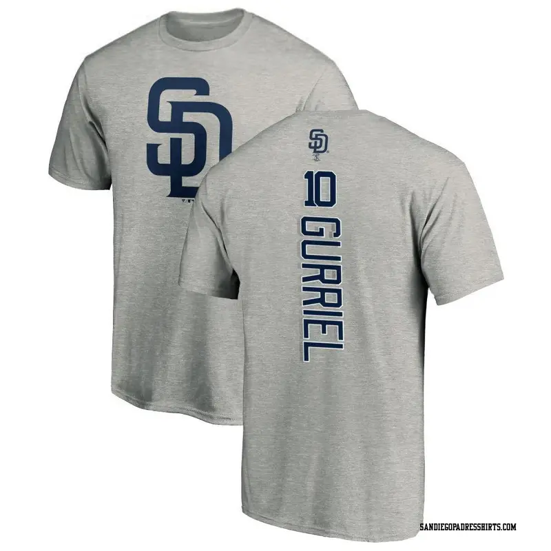 Men's San Diego Padres ＃10 Yuli Gurriel Ash Backer T-Shirt