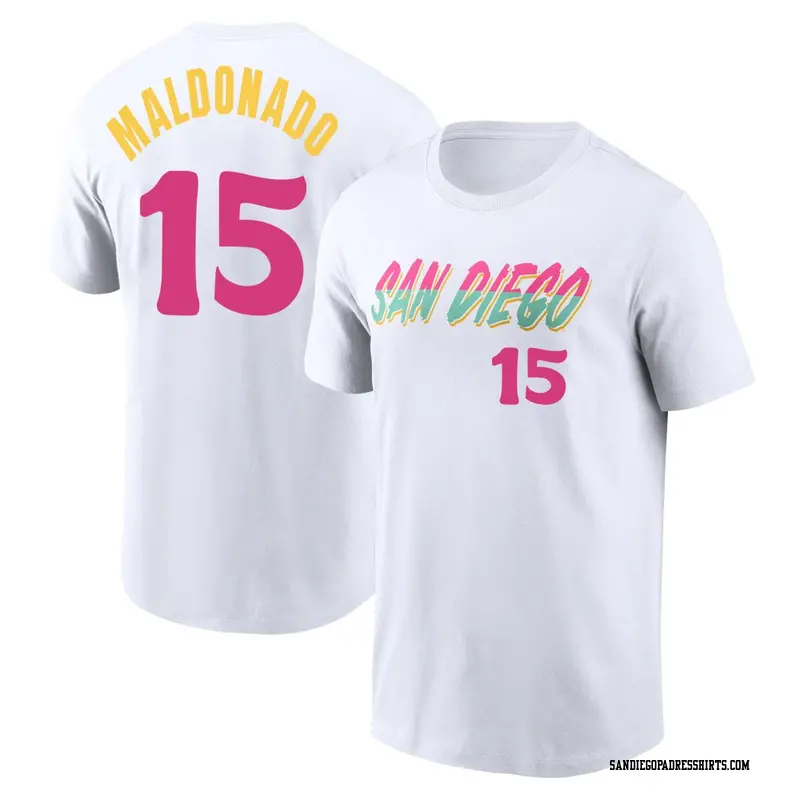 Men's San Diego Padres ＃15 Martin Maldonado White 2022 City Connect Name & Number T-Shirt