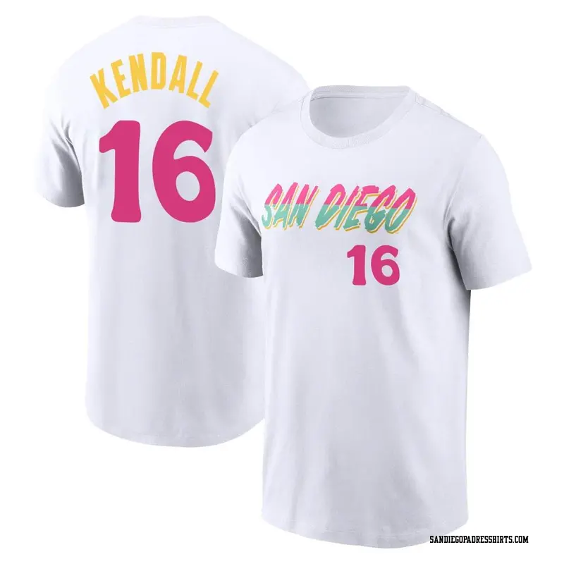 Men's San Diego Padres ＃16 Fred Kendall White 2022 City Connect Name & Number T-Shirt