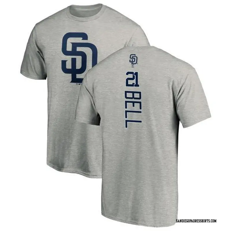 Men's San Diego Padres ＃21 Heath Bell Ash Backer T-Shirt