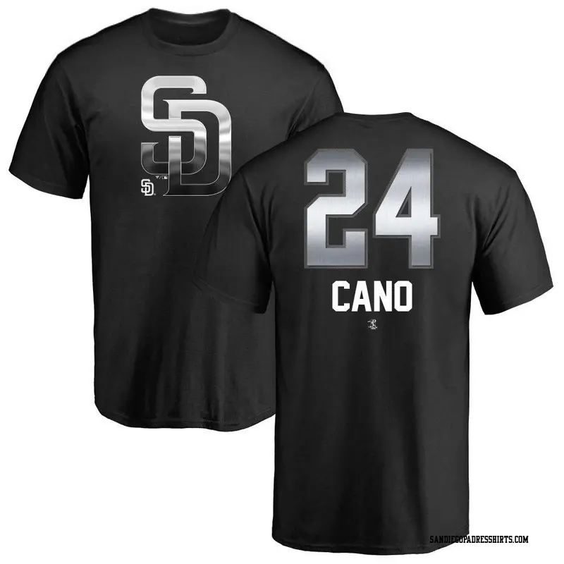 Men's San Diego Padres ＃24 Robinson Cano Black Midnight Mascot T-Shirt