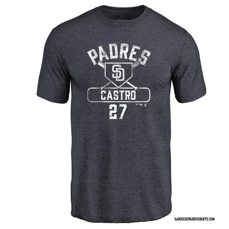 Men's San Diego Padres ＃27 Manuel Castro Navy Base Runner T-Shirt