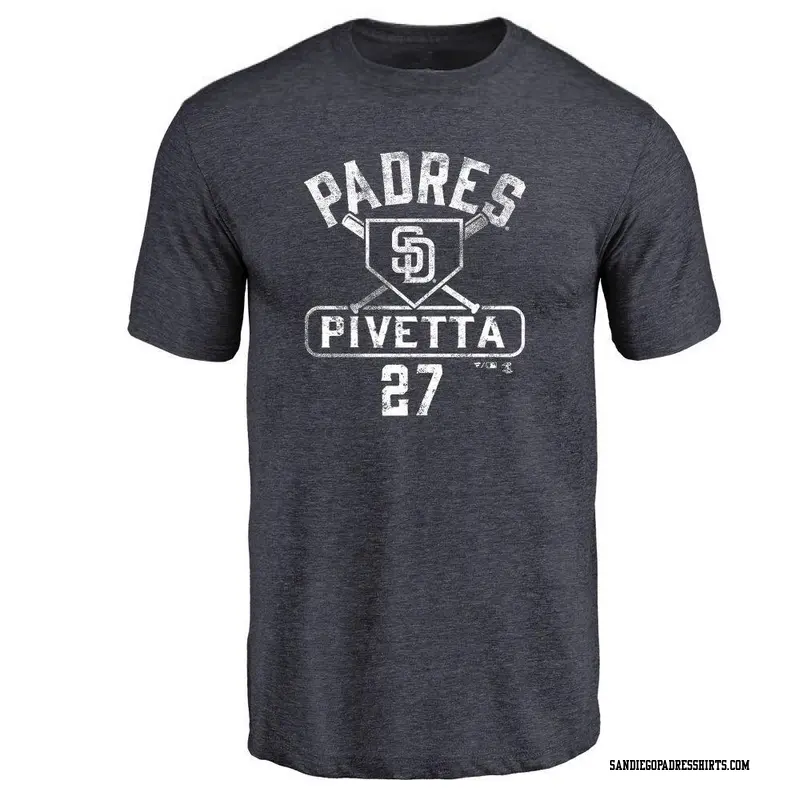 Men's San Diego Padres ＃27 Nick Pivetta Navy Base Runner T-Shirt