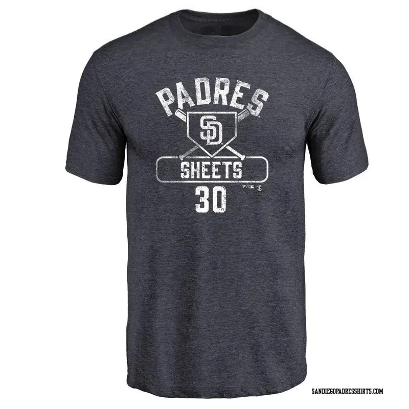 Men's San Diego Padres ＃30 Gavin Sheets Navy Base Runner T-Shirt