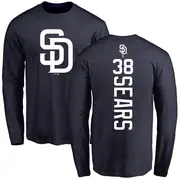 Men's San Diego Padres ＃38 JP Sears Navy Backer Long Sleeve T-Shirt