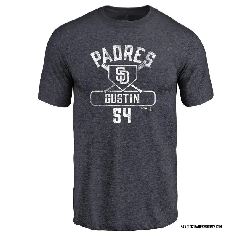 Men's San Diego Padres ＃54 Harry Gustin Navy Base Runner T-Shirt