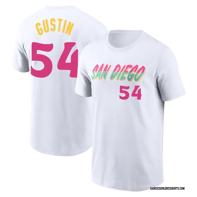 Men's San Diego Padres ＃54 Harry Gustin White 2022 City Connect Name & Number T-Shirt