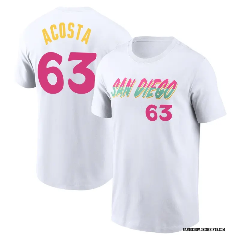 Men's San Diego Padres ＃63 Daison Acosta White 2022 City Connect Name & Number T-Shirt