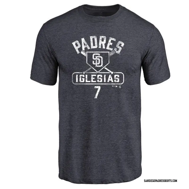 Men's San Diego Padres ＃7 Jose Iglesias Navy Base Runner T-Shirt