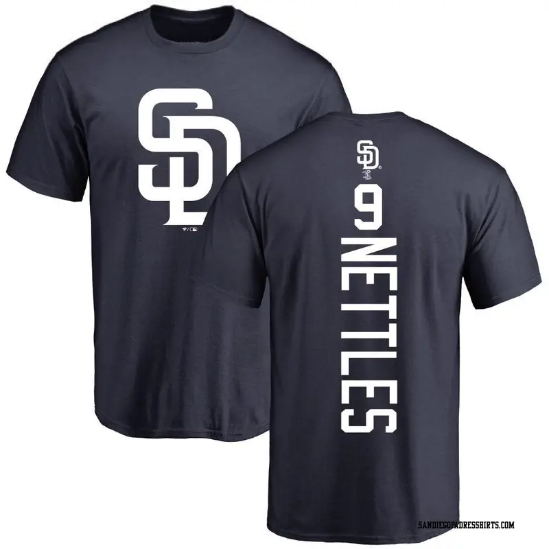 Men's San Diego Padres ＃9 Graig Nettles Navy Backer T-Shirt