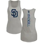 Women's San Diego Padres ＃16 Fred Kendall Ash Branded Backer Tank Top
