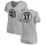 Women's San Diego Padres ＃17 Griffin Canning Gray RBI Slim Fit V-Neck T-Shirt Heathered