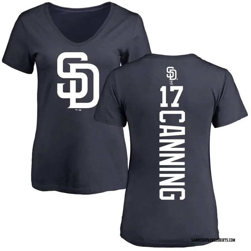 Women's San Diego Padres ＃17 Griffin Canning Navy Backer Slim Fit T-Shirt