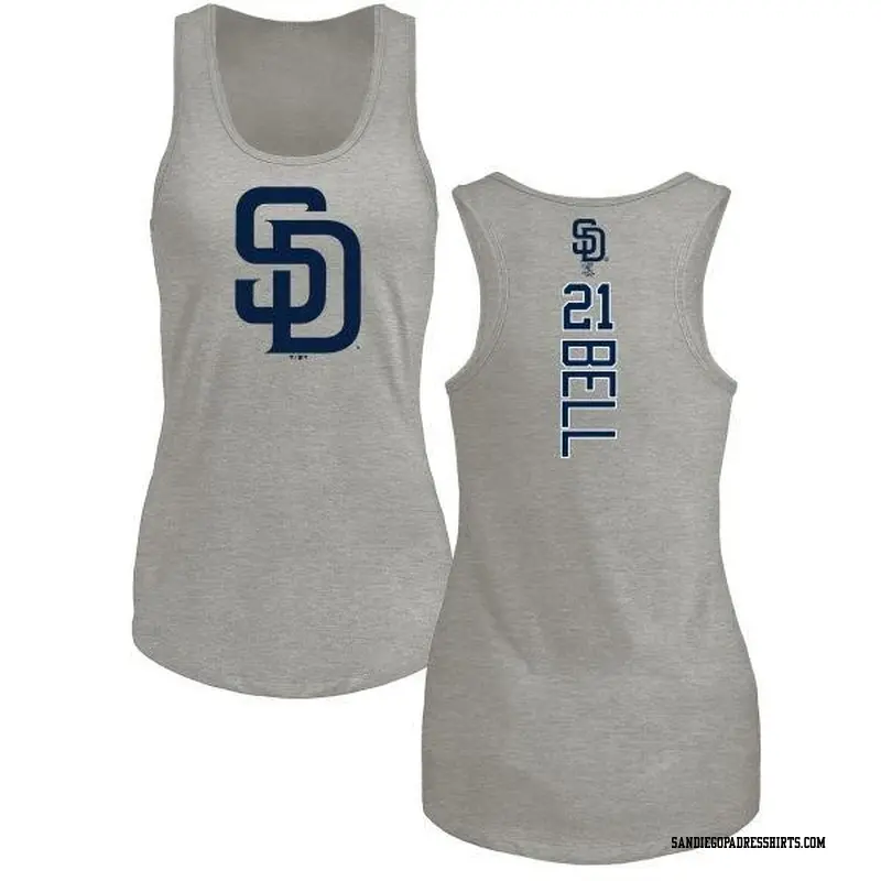 Women's San Diego Padres ＃21 Heath Bell Ash Branded Backer Tank Top