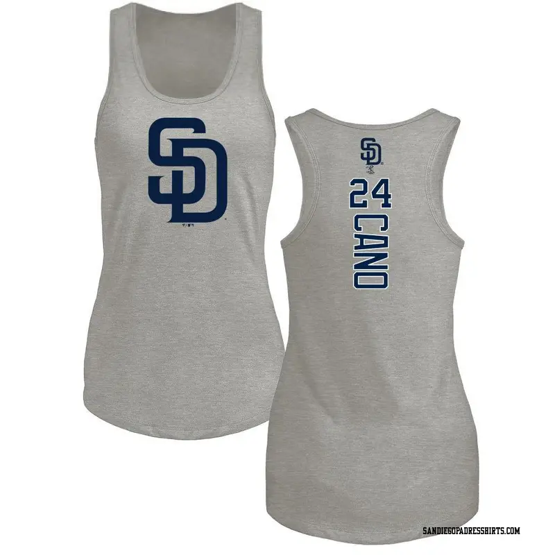 Women's San Diego Padres ＃24 Robinson Cano Ash Backer Tank Top