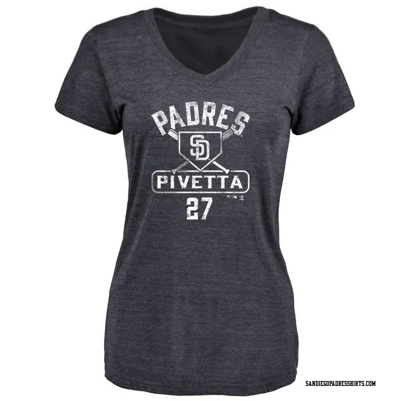 Women's San Diego Padres ＃27 Nick Pivetta Navy Base Runner T-Shirt