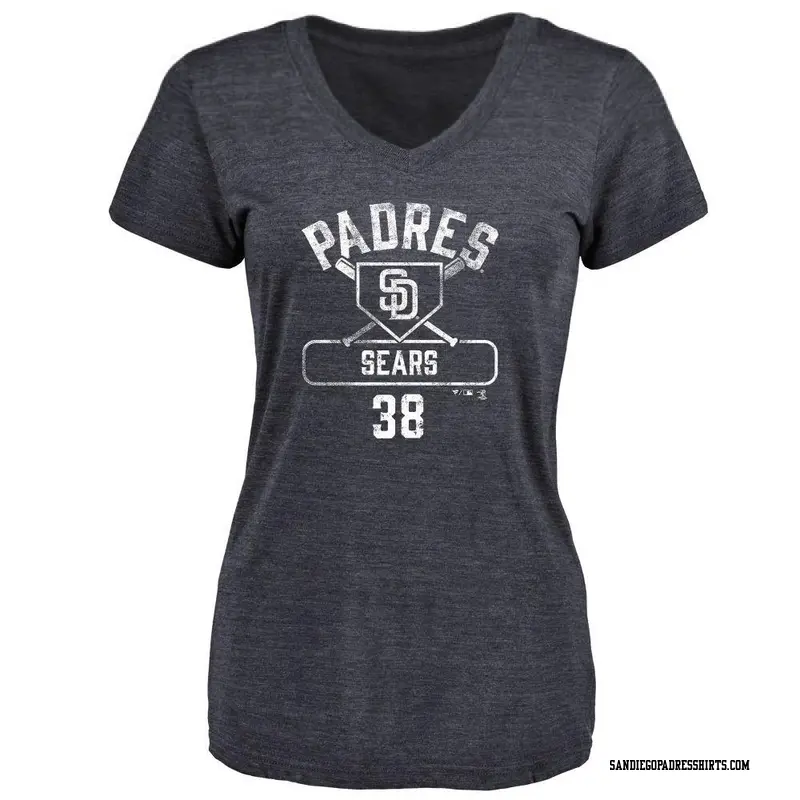 Women's San Diego Padres ＃38 JP Sears Navy Base Runner T-Shirt