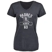 Women's San Diego Padres ＃63 Daison Acosta Navy Base Runner T-Shirt
