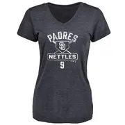Women's San Diego Padres ＃9 Graig Nettles Navy Branded Base Runner T-Shirt