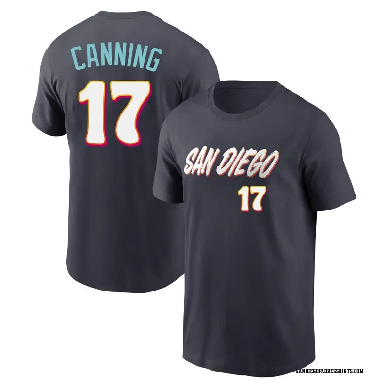 Youth San Diego Padres ＃17 Griffin Canning Navy 2026 City Connect Name & Number T-Shirt