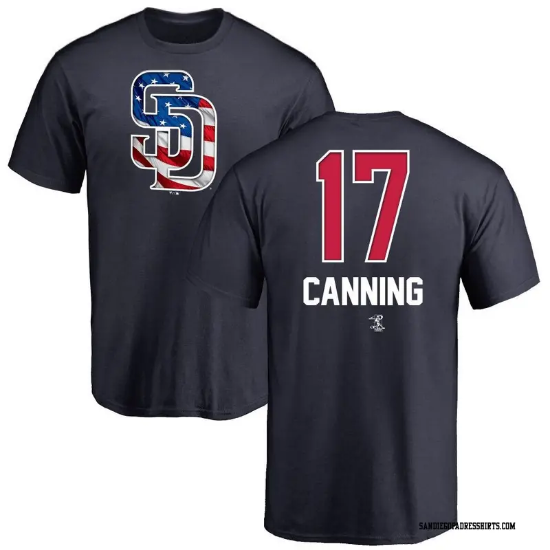 Youth San Diego Padres ＃17 Griffin Canning Navy Name and Number Banner Wave T-Shirt