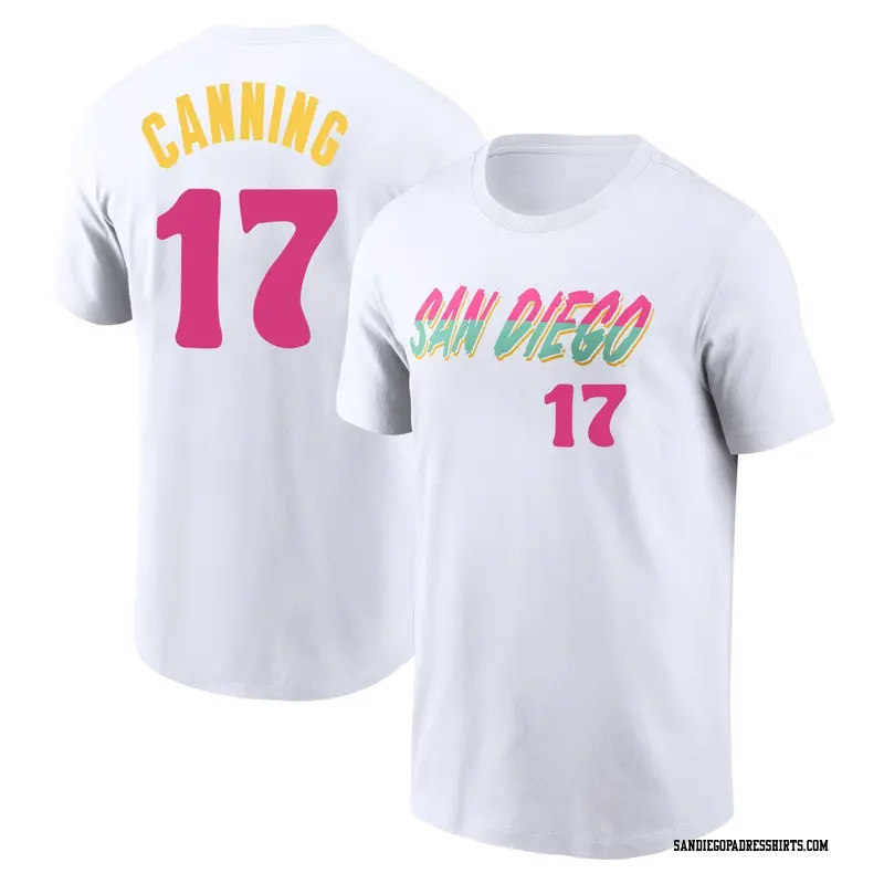 Youth San Diego Padres ＃17 Griffin Canning White 2022 City Connect Name & Number T-Shirt