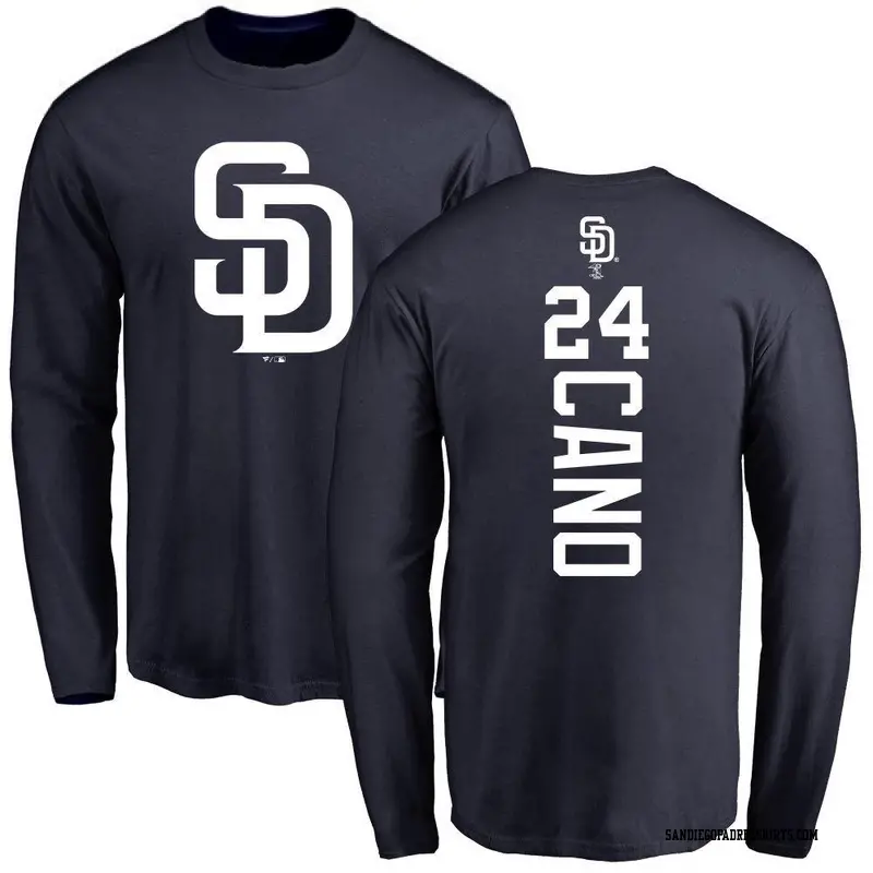 Youth San Diego Padres ＃24 Robinson Cano Navy Backer Long Sleeve T-Shirt