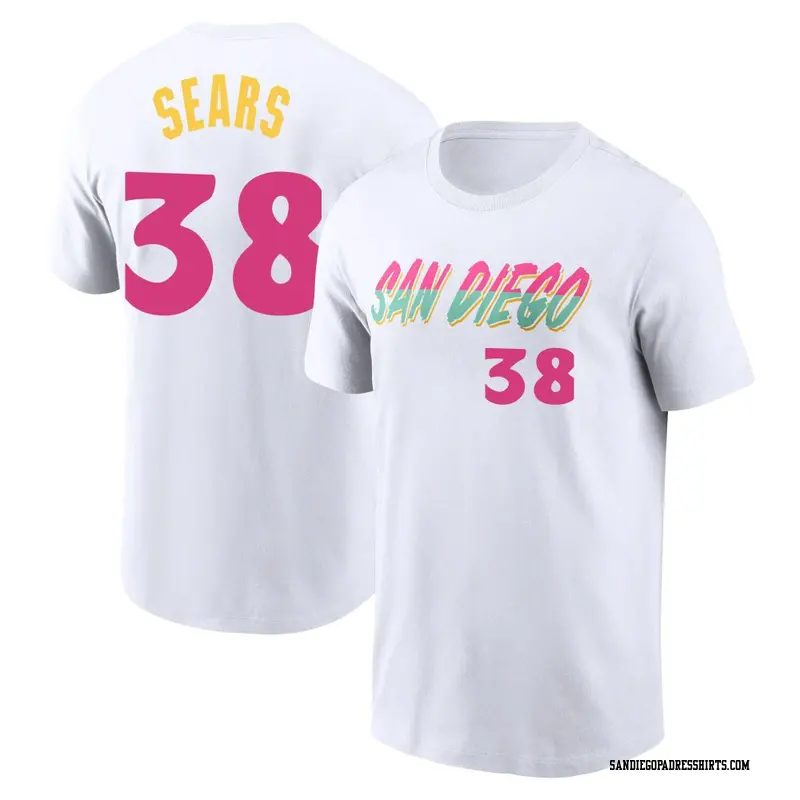 Youth San Diego Padres ＃38 JP Sears White 2022 City Connect Name & Number T-Shirt
