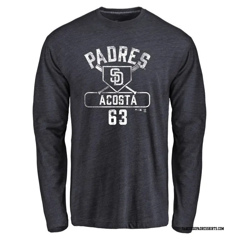 Youth San Diego Padres ＃63 Daison Acosta Navy Base Runner Long Sleeve T-Shirt