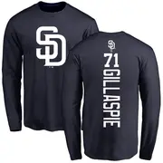 Youth San Diego Padres ＃71 Logan Gillaspie Navy Backer Long Sleeve T-Shirt