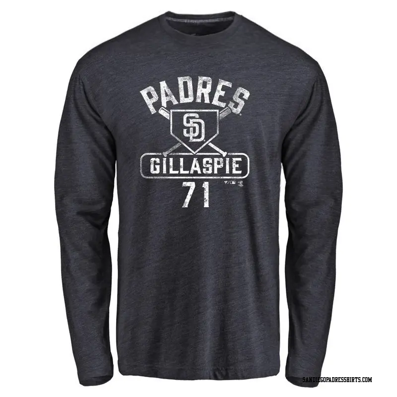 Youth San Diego Padres ＃71 Logan Gillaspie Navy Base Runner Long Sleeve T-Shirt