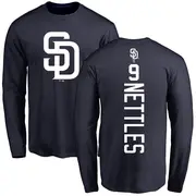 Youth San Diego Padres ＃9 Graig Nettles Navy Backer Long Sleeve T-Shirt