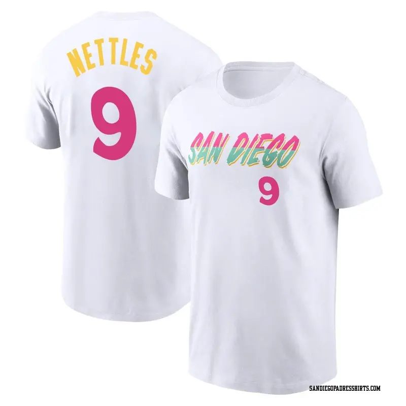 Youth San Diego Padres ＃9 Graig Nettles White 2022 City Connect Name & Number T-Shirt